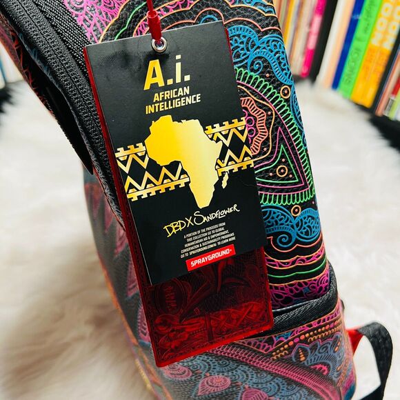 SPRAYGROUND AFRICAN INTELLIGENCE HIGHER REALM BACKPACK / BOOK BAG SANDFLOWER - Picture 10 of 10